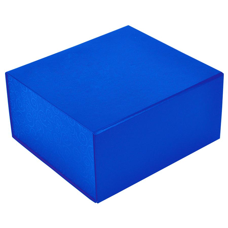 Коробка подарочная складная , синий, 22 x 20 x 11 cm, кашированный картон, тиснение, шелкография - фото 1 - id-p89708541