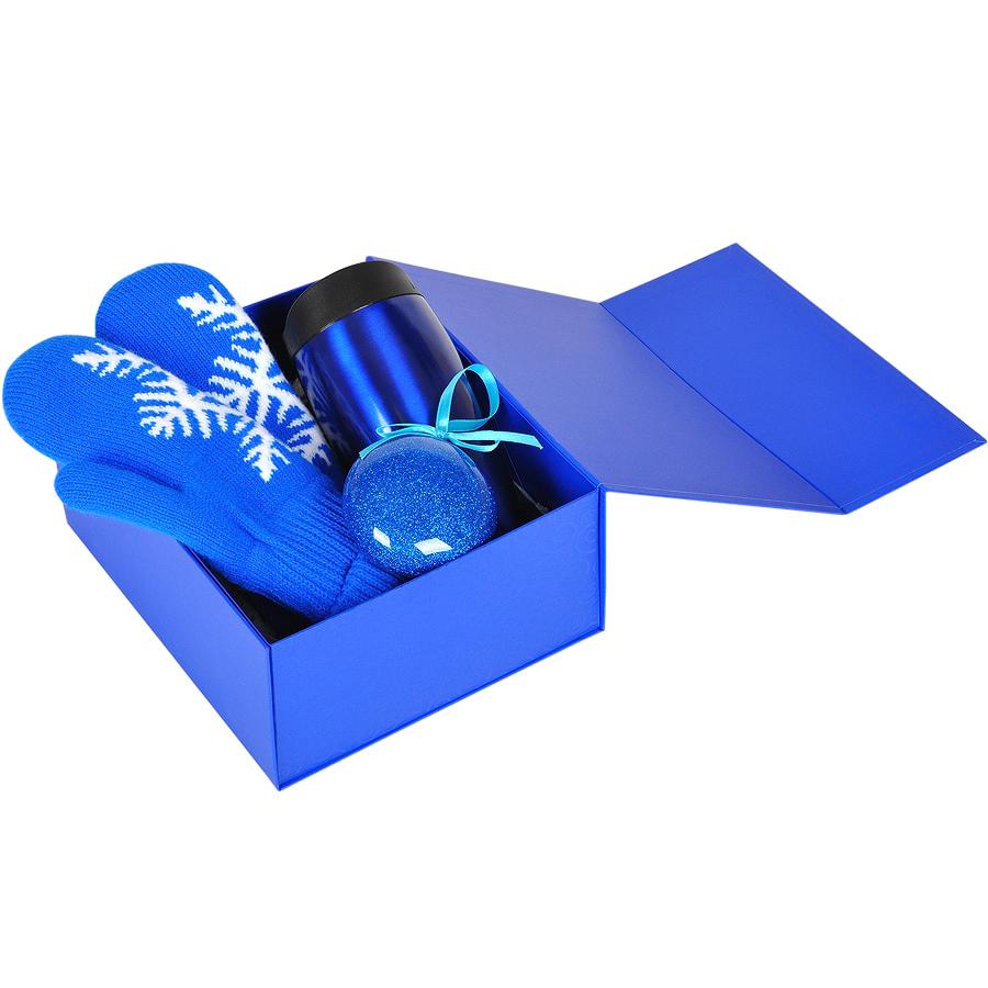 Коробка подарочная складная , синий, 22 x 20 x 11 cm, кашированный картон, тиснение, шелкография - фото 3 - id-p89708541