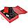 Коробка  складная подарочная  с ручкой, красный, 37x25 x10cm,  кашированный картон, тисн,  шелкогр., фото 5
