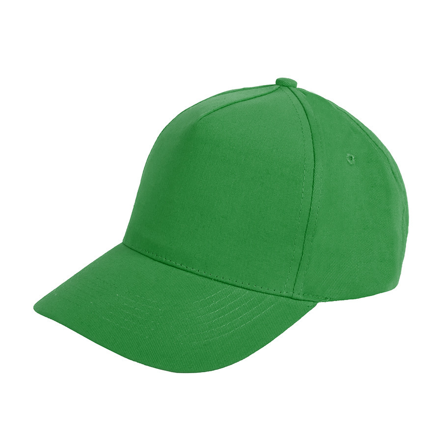 Бейсболка "Premium S", 5 клиньев, металлическая застежка;ярко-зеленый; 100% хлопок;плотность 350 г/м - фото 1 - id-p89719363