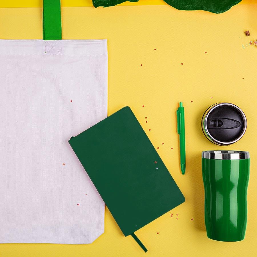 Набор подарочный SWEETFACE: бизнес-блокнот, ручка, термокружка, сумка, зеленый - фото 1 - id-p89716210