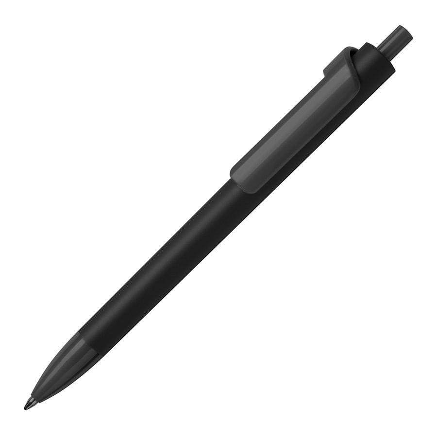 Ручка шариковая FORTE SOFT BLACK, черный/черный, пластик, покрытие soft touch