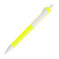 Ручка шариковая FORTE NEON, неоновый желтый/белый, пластик