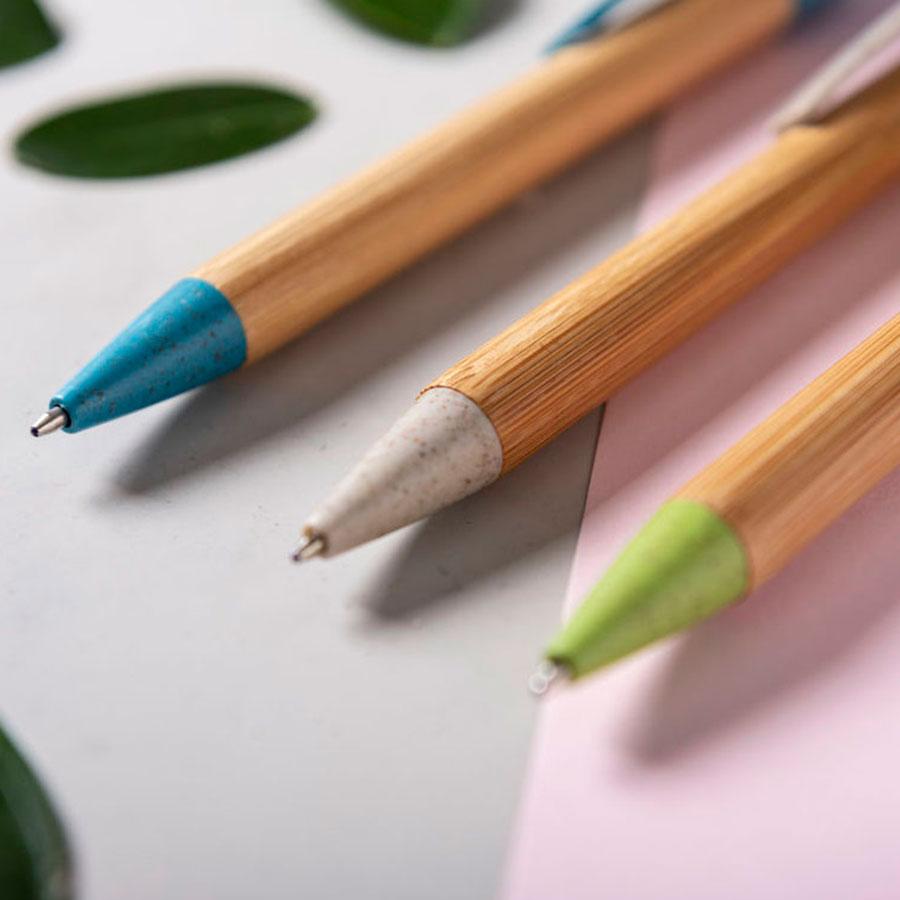SYDOR, ручка шариковая, черный, бамбук, пластик с пшеничной соломой - фото 2 - id-p89716239