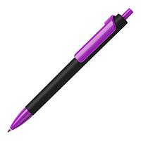 Ручка шариковая FORTE SOFT BLACK, черный/фиолетовый, пластик, покрытие soft touch