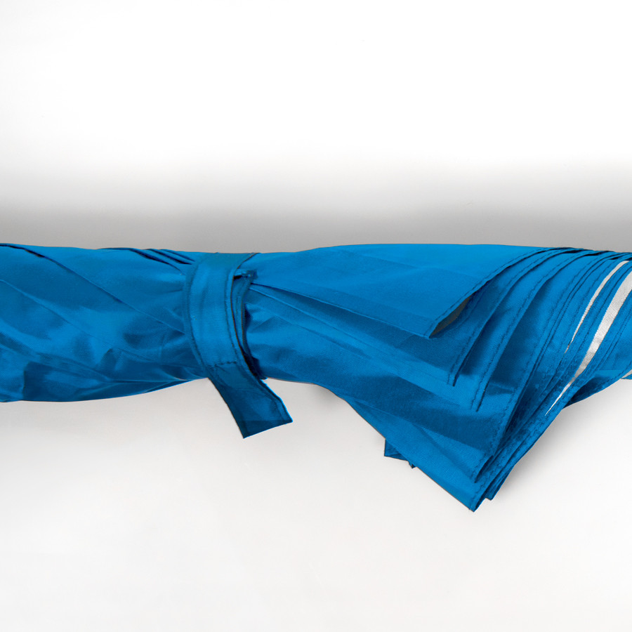 Зонт-трость с пластиковой ручкой "под алюминий" "Silver", полуавтомат; синий с серебром; D=103 см; нейлон - фото 4 - id-p89718305
