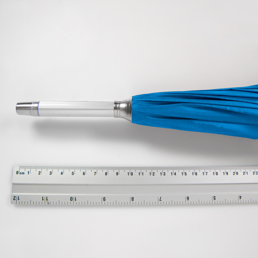 Зонт-трость с пластиковой ручкой "под алюминий" "Silver", полуавтомат; синий с серебром; D=103 см; нейлон - фото 5 - id-p89718305
