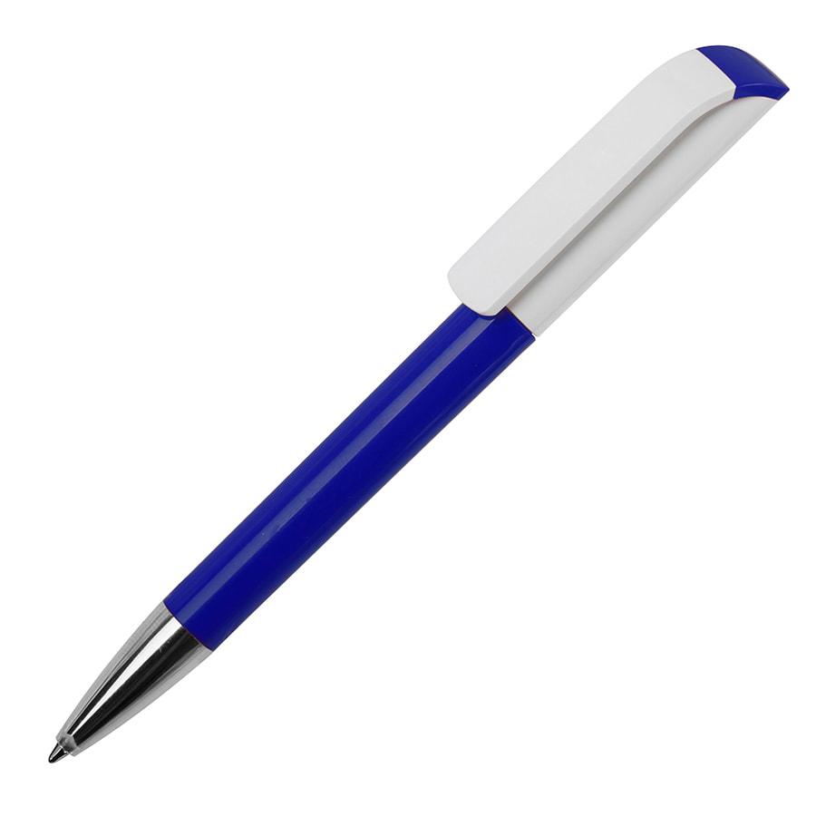 Ручка шариковая TAG, синий корпус/белый клип, пластик, фото 1