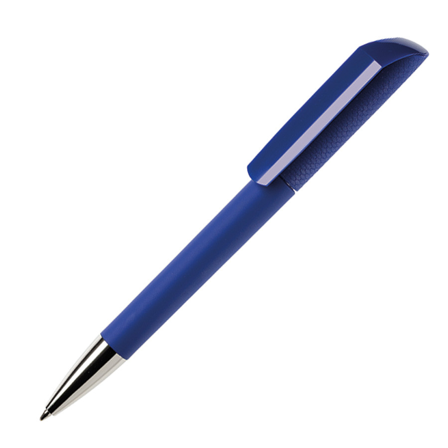 Ручка шариковая FLOW, покрытие soft touch, синий, пластик