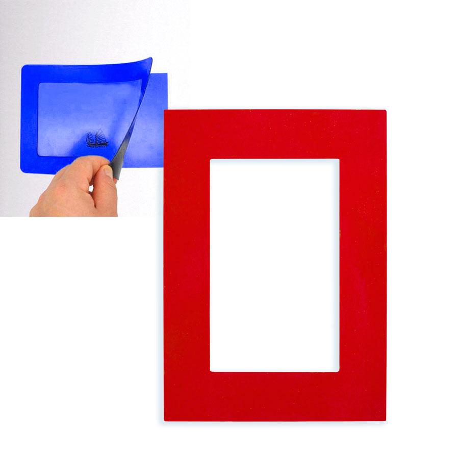 Фоторамка магнитная; красная; 11,5х16,5х0,1см для фото 9х13см; пластик, фото 1
