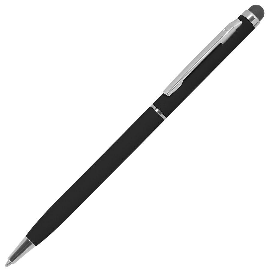 TOUCHWRITER SOFT, ручка шариковая со стилусом для сенсорных экранов, черный/хром, металл/soft-touch - фото 1 - id-p89709611