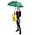 Зонт-трость HALRUM,  полуавтомат, черный, D=105 см, нейлон, пластик, фото 6