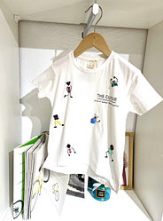 Белая футболка с аппликациями (бисер, камешки, пластик) 00010