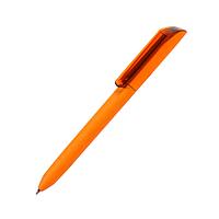 Ручка шариковая FLOW PURE, оранжевый корпус/прозрачный клип, покрытие soft touch, пластик