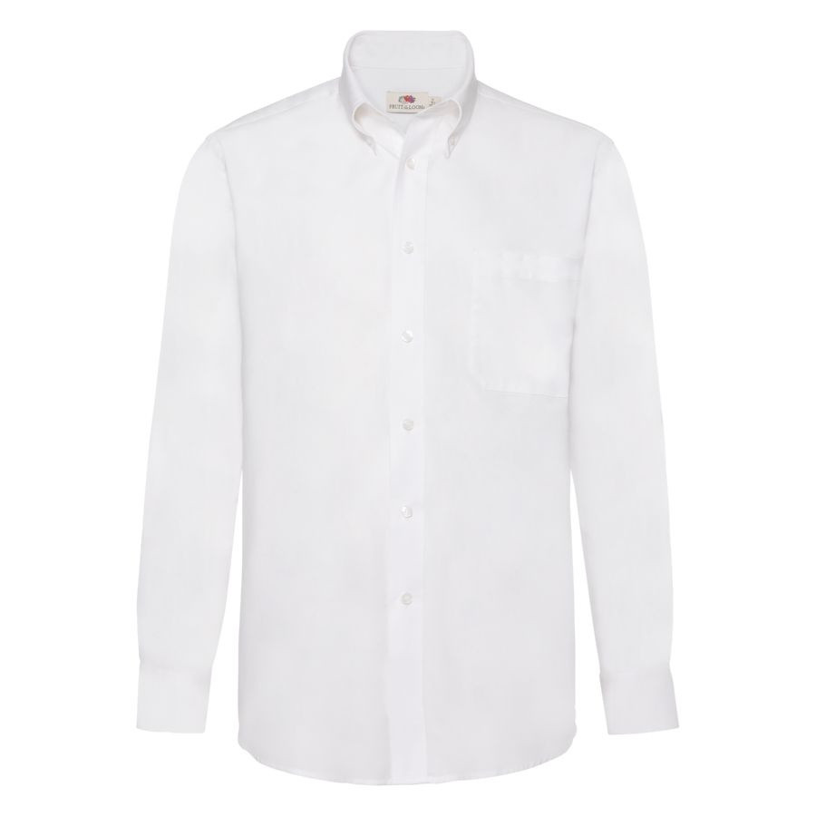 Рубашка "Long Sleeve Oxford Shirt", белый_M, 70% х/б, 30% п/э, 130 г/м2 - фото 1 - id-p89718375