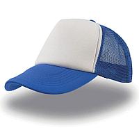 Бейсболка "RAPPER", 5 клиньев, пластиковая застежка, синий с белым; 100% п/э, плотность 80 г/м2, фото 1