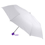 Зонт складной FANTASIA, механический, белый с фиолетовой ручкой - фото 2 - id-p89710690