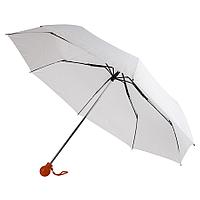 Зонт складной FANTASIA, механический, белый со светло-коричневой ручкой