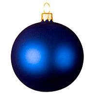 Шар новогодний Matt, диаметр 8 см., стекло, синий с золотом