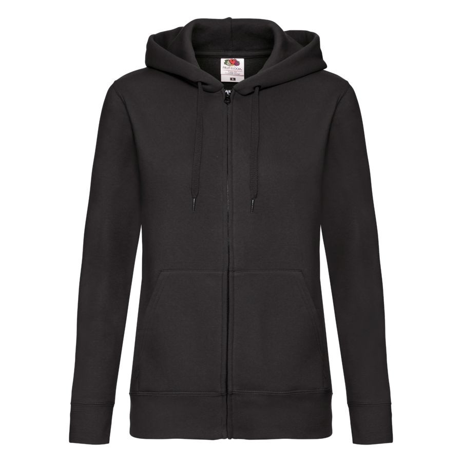 Толстовка "Lady-Fit Hooded Sweat Jacket", черный_XS, 75% х/б, 25% п/э, 280 г/м2 - фото 1 - id-p89718447