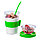 Контейнер для еды YOPLAT с ложкой, зеленый, 420 мл, 16,3х9см, пластик, фото 3