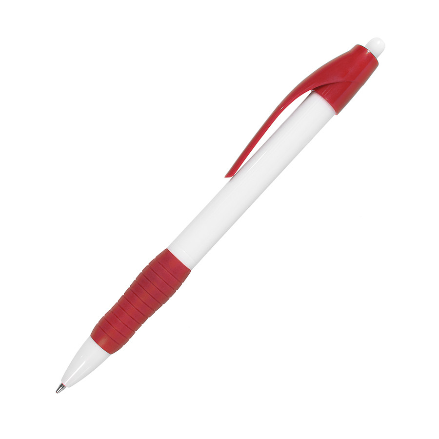 N4, ручка шариковая с грипом, белый/красный, пластик