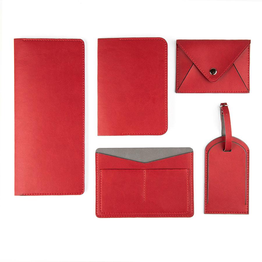 Холдер для карт "Sincerity", 7*11,5 см, PU, красный с серым - фото 4 - id-p89712216