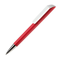 Ручка шариковая FLOW, покрытие soft touch, красный, пластик