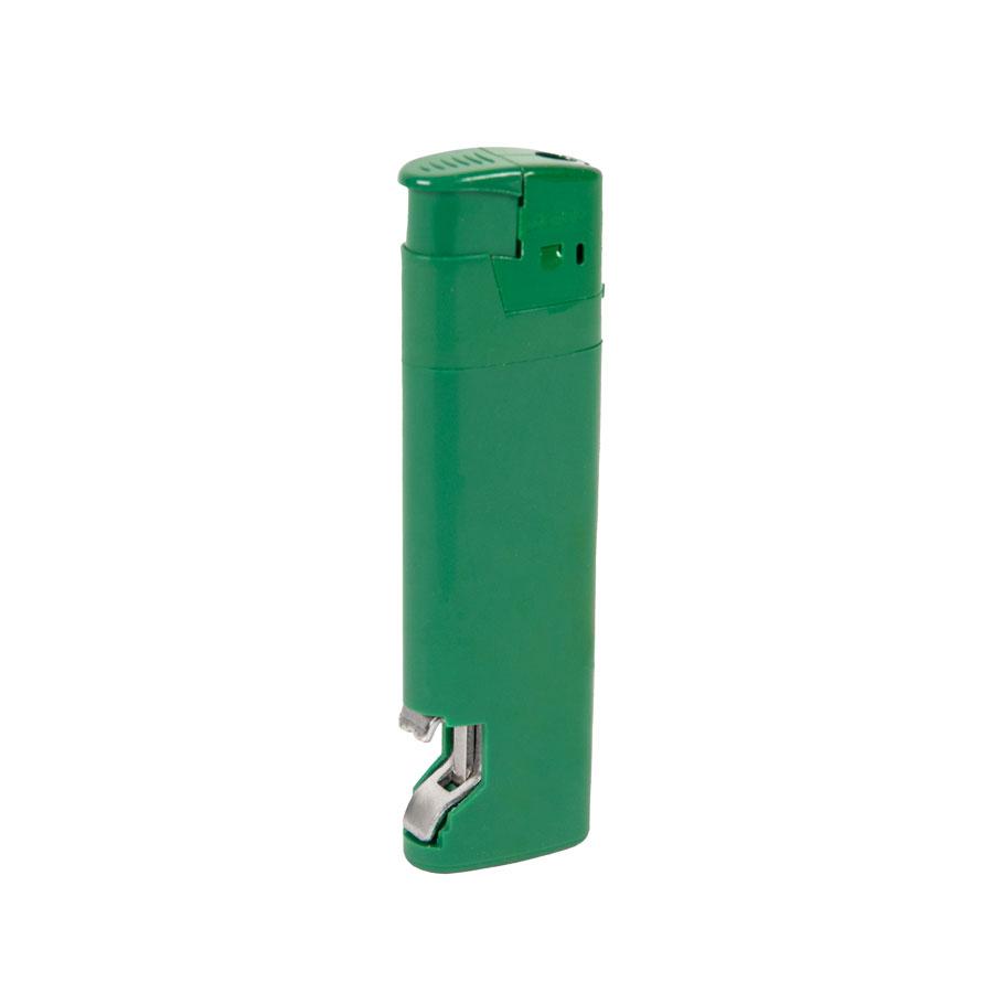 Зажигалка пьезо ISKRA с открывалкой, зеленая, 8,2х2,5х1,2 см, пластик - фото 1 - id-p89717533