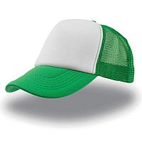 Бейсболка "RAPPER", 5 клиньев, пластиковая застежка, зеленый с белым; 100% п/э, плотность 80 г/м2, фото 1