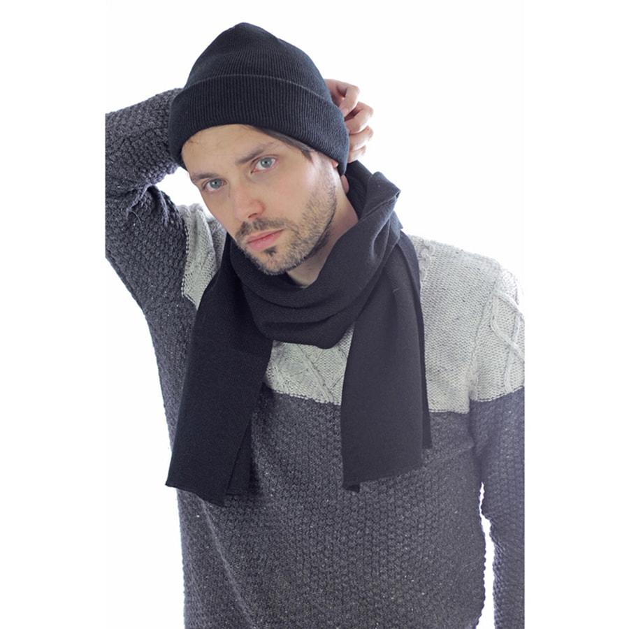 Шарф вязаный двойной "WIND SCARF"_черный,100% акрил - фото 3 - id-p89709796