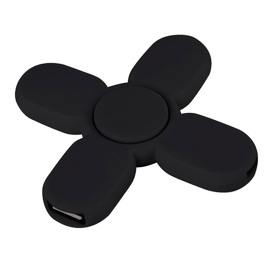 USB-разветвитель SPINNER, 3 порта, черный, 8,8х8,8х1,2см, пластик - фото 1 - id-p89714351