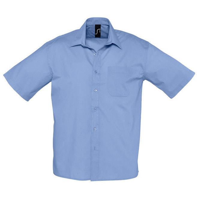 Рубашка"Bristol", васильковый_M, 65% полиэстер, 35% хлопок, 105г/м2 - фото 1 - id-p89718640