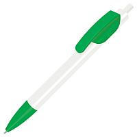 TRIS, ручка шариковая, белый корпус/зеленый, пластик