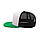 Бейсболка "SNAP 90S", 5 клиньев, пластиковая застежка, зеленый, белый, черный,100 %полиэстер,80 г/м2, фото 3