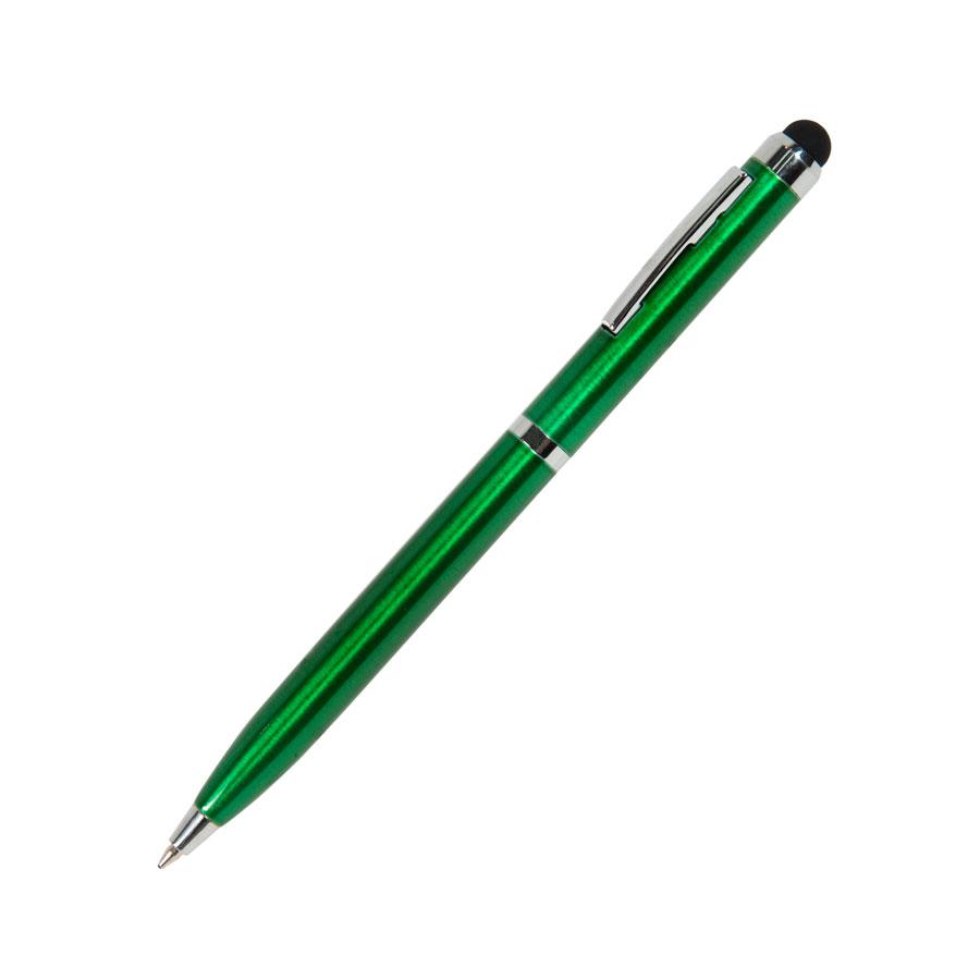 CLICKER TOUCH, ручка шариковая со стилусом для сенсорных экранов, зеленый/хром, металл - фото 1 - id-p89709849