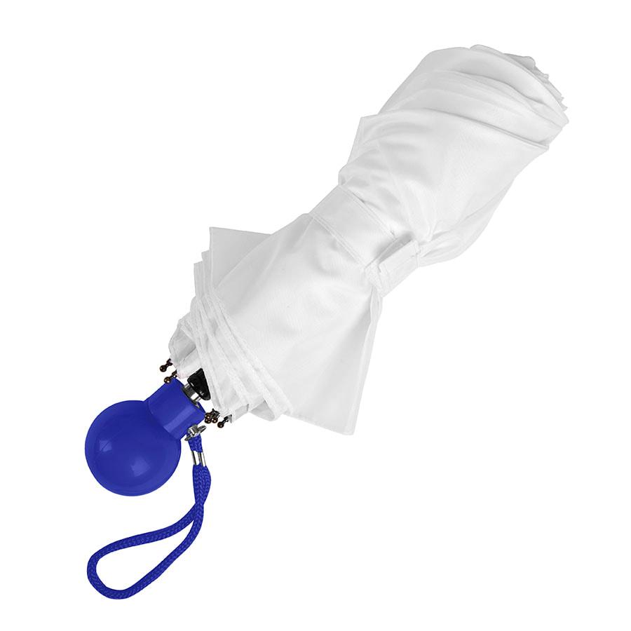Зонт складной FANTASIA, механический, белый с синей ручкой - фото 3 - id-p89710825