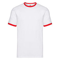 Футболка "Ringer T", белый с красным_2XL, 100% х/б, 160 г/м2