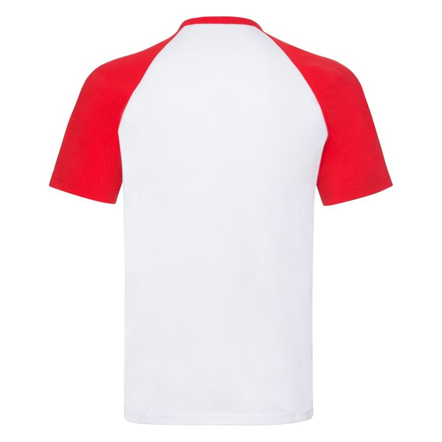 Футболка "Short Sleeve Baseball T", белый с красным_2XL, 100% х/б, 160 г/м2 - фото 2 - id-p89717617