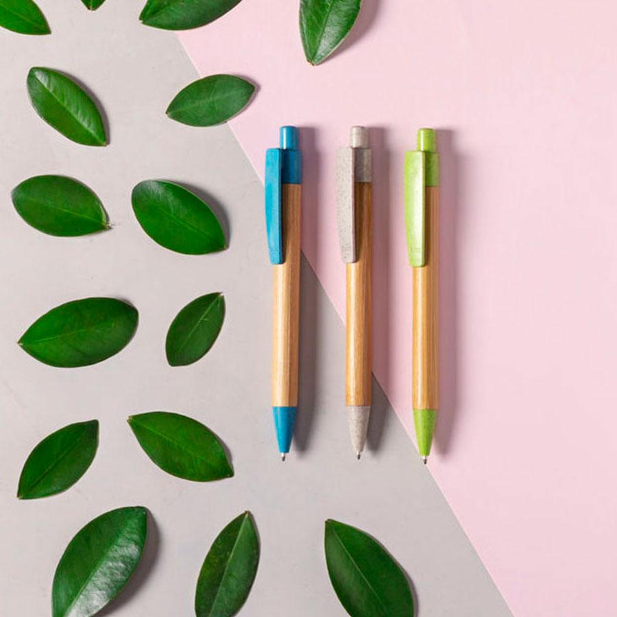 SYDOR, ручка шариковая, светло-зеленый, бамбук, пластик с пшеничной соломой - фото 3 - id-p89717642