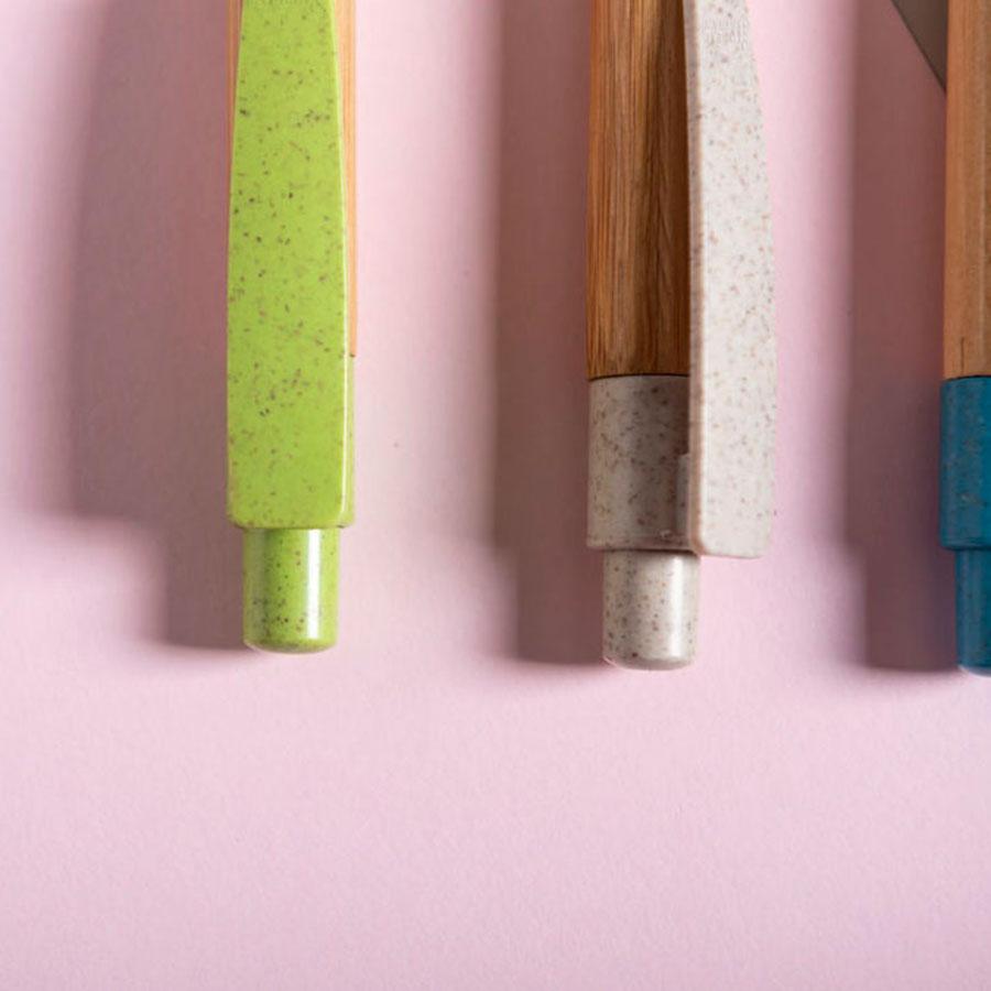 SYDOR, ручка шариковая, светло-зеленый, бамбук, пластик с пшеничной соломой - фото 4 - id-p89717642