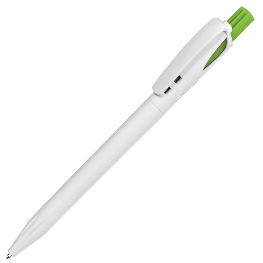 Ручка шариковая TWIN WHITE, белый/зеленое яблоко, пластик
