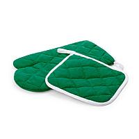 Набор: прихватка и рукавица LESTON, зеленый, полиэстер, хлопок