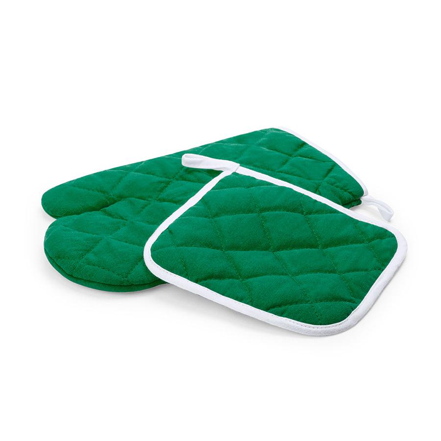 Набор: прихватка и рукавица LESTON, зеленый, полиэстер, хлопок - фото 1 - id-p89714470