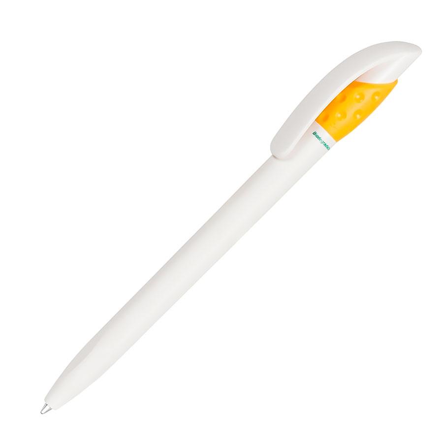 Ручка шариковая GOLF GREEN, белый/желтый классик, пластик