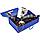 Коробка  складная подарочная  с ручкой,  синий, 37x25 x10cm,  кашированный картон, тисн,  шелкогр., фото 3