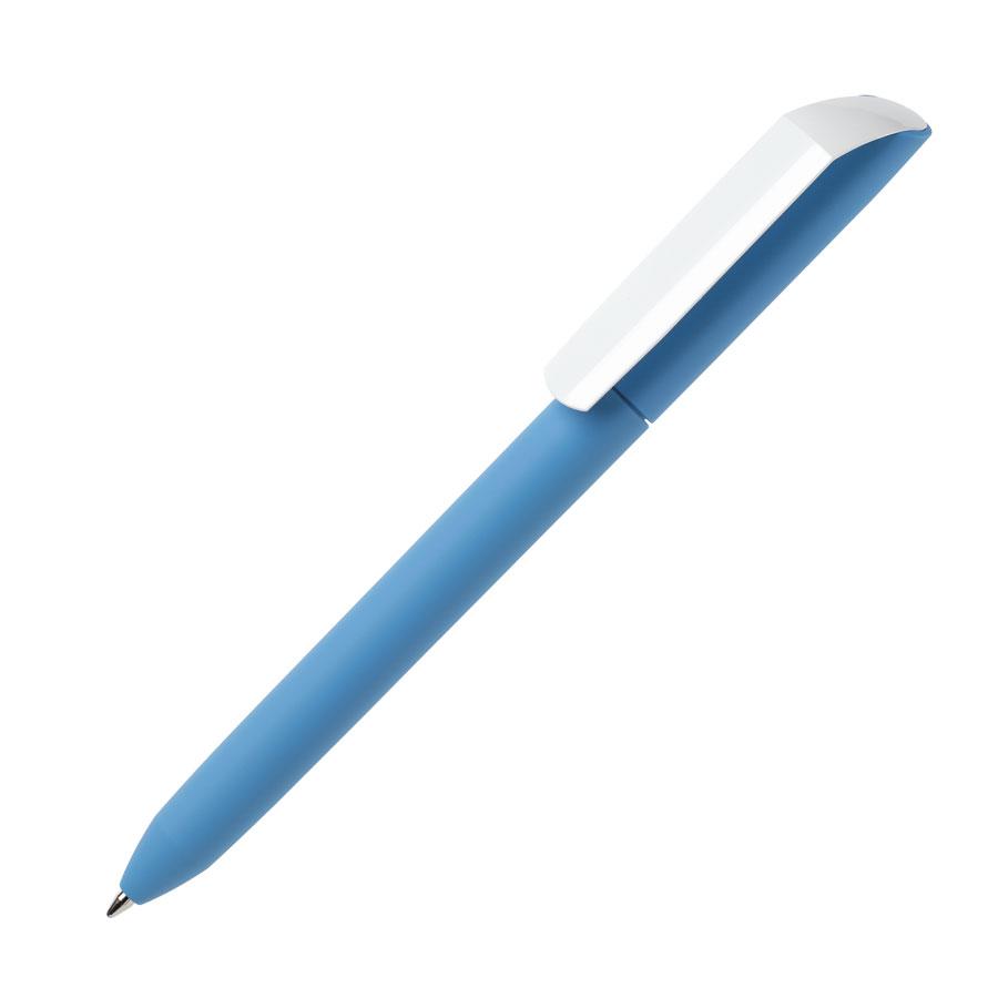 Ручка шариковая FLOW PURE, покрытие soft touch, белый клип, бирюзовый, пластик