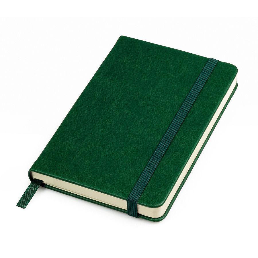 Бизнес-блокнот "Casual", 115 × 160 мм, зеленый, твердая обложка, резинка 7 мм, блок-клетка - фото 1 - id-p89719788