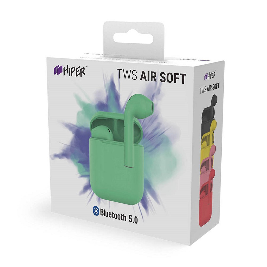 Наушники беспроводные с зарядным боксом TWS AIR SOFT, цвет мятный - фото 5 - id-p89714494