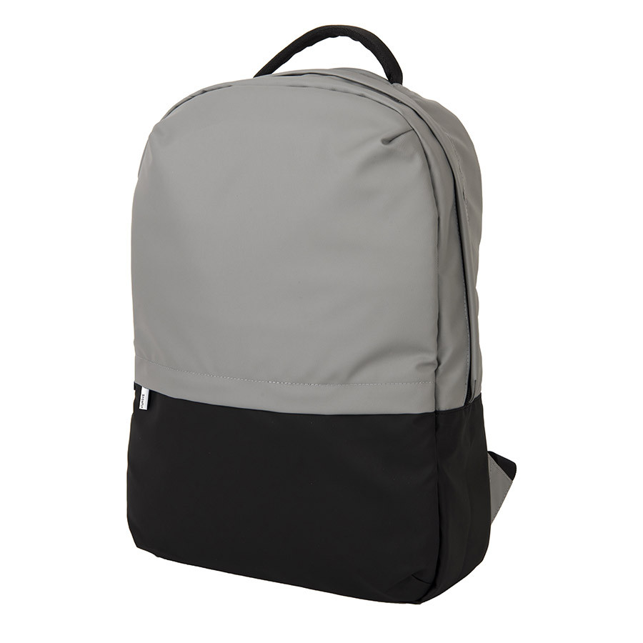 Рюкзак "Hugo", серый/черный, 43х30х10 см, осн. ткань:100% пл-р с пок-тием PU,подкладка:100% пл-р - фото 1 - id-p89710948